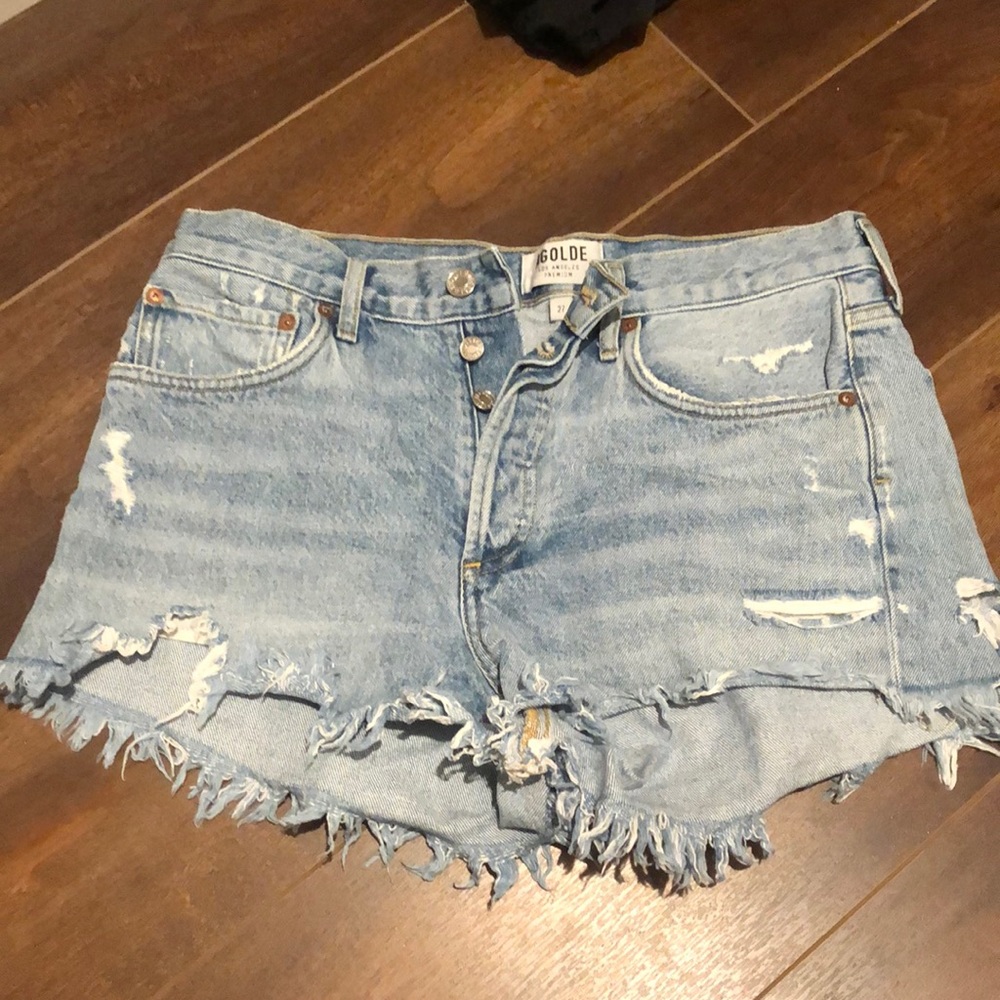 AGOLDE Parker Cutoff Blue Denim Shorts - 27